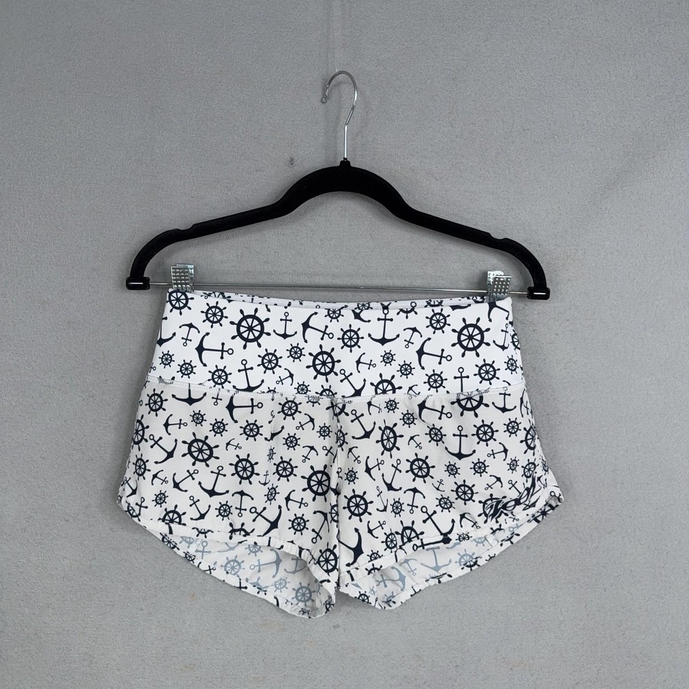 Zoot Shorts Womens Small White Sophie Watts Nautical Lined Running Athletic